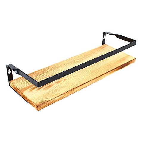 Acesunny Wall Shelves, Two Tier Modern Wall Shelf Wooden Shelf Bathroom Shelf Decoration Shelf Board Vintage Bathroom Shelf Hanging Shelf Wall Shelf Bathroom Wood Shelf (Beige) Cover