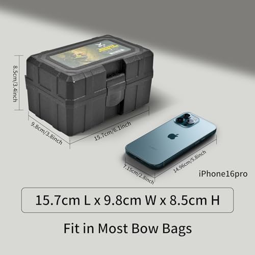 SPG Broadhead Case, Archery Broadhead Box Large Capacity Arrow Tip Case Holder Compact Arrow Head Organizer with Foam Padding for Hunting Compound Bow Crossbow Accessory