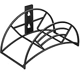 TomCare Garden Hose Holder Heavy Duty Water Hose Holder Wall Mount Hose Hanger Decorative Durable Garden Hose Storage Hose Reel Solid Metal Hose Stand Sturdy Hose Holders for Outside Yard, Black