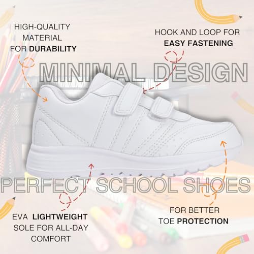 Image of TRASE School Shoes Black for Boys and Girl | Premium Light Weight EVA Sole | White and Black Colors Available| Without Laces 5 Years to 16 Years