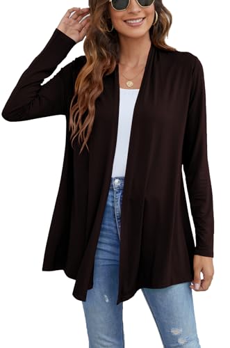 Image of Ladlop Women's Lightweight Open Front Cardigans Long Sleeve Casual Soft Drape Fall Cardigan