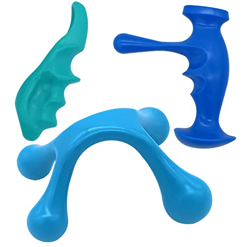 Jvnzam 3 Pcs Deep Tissue Gua Sha Massage Tool For Full Body Deep Tissue Massage, Set Include 1 Green Thumb Protector Tool 1 Palm Urchin Massage Tool Hand Held 4-Legged Massage Knobs #TOP28