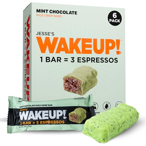 Image of WAKE UP! Caffeinated Mint Chocolate Bars, 3 Espressos, Gluten Free, 6 Pack