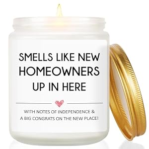 Funny Housewarming Gifts for New Home – Smells Like New Homeowners Lavender Scented Candle, Soy Wax New Homeowner Gift for First-Time Home Buyers, Couples & New Apartment