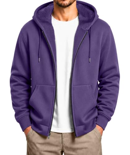 SCODI Hoodies for Men Zip Up Heavyweight Fleece Sweatshirt Thick Jacket L - image 1