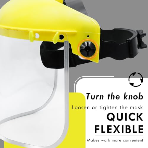 CCLIFE Gesichtsschutz mit Aluminiumverstärkten, Schutzvisier mit Verstellbarem Kopfband, Gesichtsschutzschild Einstellbar für Metallschneiden und Spritz- und Stirnschutz Visier EN 166