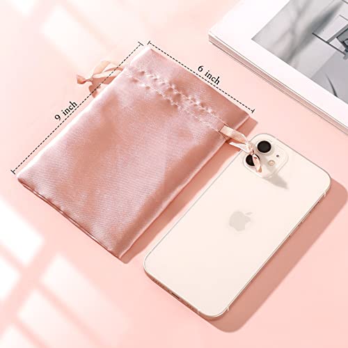 Enniyu Satin Gift Bags, 6X9 Rose Gold Jewelry Bags, Wedding Favor Drawstring Bags Baby Shower Christmas Gift Bags Tarot Cards Bags 50 Pack… #TOP3