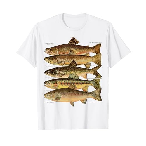 トラウト魚種種フィッシング フライフィッシング トラウト Tシャツ
