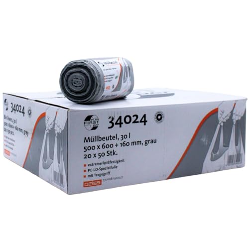 Deiss First Plus PCR Bolsa de basura de 30 litros, 34024 con asa