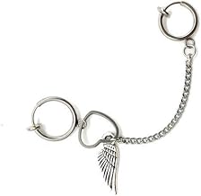 Earrings/Earrings, Feather Chain, Men's, Women's, Feathers, Korean Fashion, Popular Design, Heart Ring, Single Ear Access, Stainless Steel