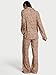 Victoria's Secret Flannel Pajamas, Long Sleeve Button Down & Pant Set, Sleepwear for Women, Marzipan Leo, XS