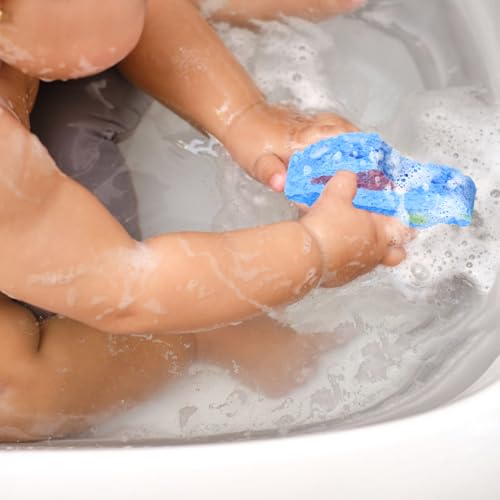 Pumwoy 4 Stück Baby-Badeschwämme Badeschwamm Süß, Duschschwamm Kinder Baby Bath Sponge, Natürlich & Sicher Körperschwamm, Reichhaltiger Schaum für Erwachsene und Kleinkinder