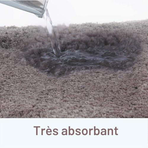 FCSDETAIL Tapis de Bain Antidérapant à Poils Longs en Microfibre, Tapis de Sol Lavable en Machine avec Microfibre Douces Absorbant l'eau pour la Baignoire, la Douche et la Salle de Bain – vue 6