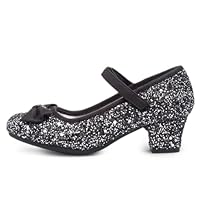 Lilley Sparkle Girls Black Glitter Heel - Size 3 UK - Black