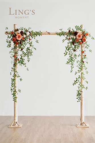 Ling's Moment Wedding Arch Flowers Fall Terracotta Decor With Hanging Vines Set Of 2 For Ceremony Reception Wall Decorations (Not Include Arch) #TOP22