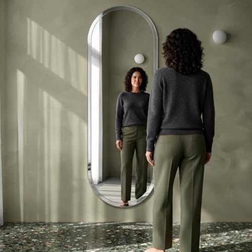 Image of Creative Arts n Frames 5mm Full Length Long Beveled Smooth Edges Frameless Rectangular Wall Mount HD Mirror Home Decor Items (18X60 inch Capsule HD Mirror)