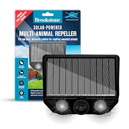 Brookstone Solar-Powered Multi-Animal Repeller, Ultrasonic, Flashing Lights