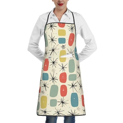 Atomic Stars Retro Pattern Unisex Apron