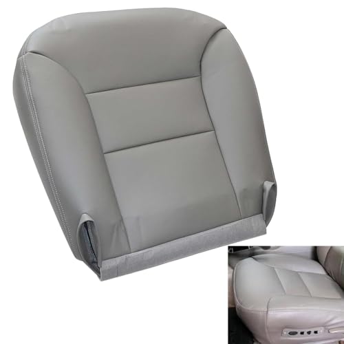 NLQR Driver and Passenger Bottom Replacement Leather Seat Covers Compatible with Chevy Silverado Tahoe Suburban GMC Sierra Yukon 1995 1996 1997 1998 1999#132 Pewter Gray by NLQR - Used condition - Image 3