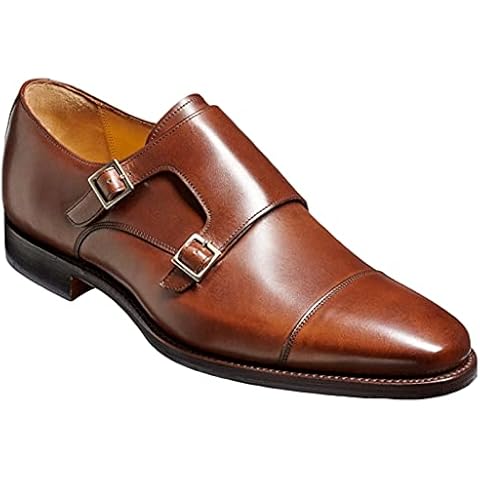 WKNBEU Herren Monk Schuhe Single Strap Slip On Schnalle Loafer Plain Toe Oxford Modern Formal Business Dress Schuhe Brown- US8.5-9/UK7.5-8/EU41 Cover