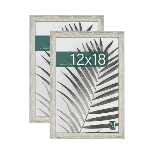 MCS Studio Gallery 12x18 Picture Frame Gray Woodgrain, Rectangle Photo Frame for Photos, Posters & Art Prints (2-Pack)