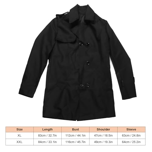 Casaco Longo Casual Masculino, Casaco Longo Corta-vento Masculino de Cor Pura para Lazer Requintado