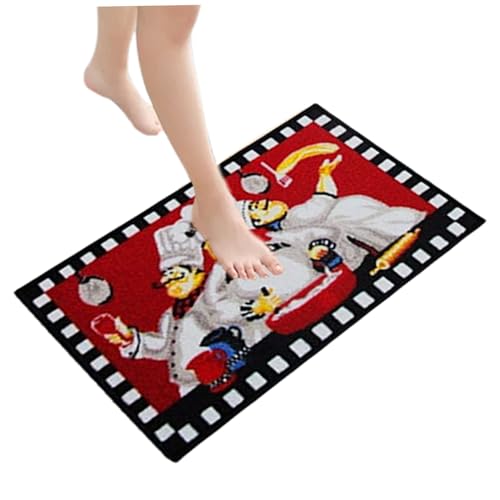 Alfombras de cocina de 24x16 lavables con base sin deslizamiento y estampado de chef 5