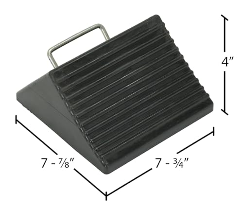 Image of Vestil RWC-3 Molded Rubber Mini Wheel Chock 8 in. x 8 in. x 4 in. Black