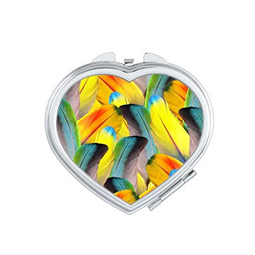 Feather Colorful Flower Sunlight Mirror Travel Magnification Portable Handheld Pocket Makeup image 2