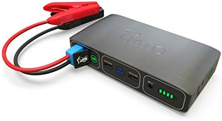 HALO Bolt 58830 mWh Portable Phone Laptop Charger Car Jump Starter with AC Outlet and Car Charger,usb - Grey