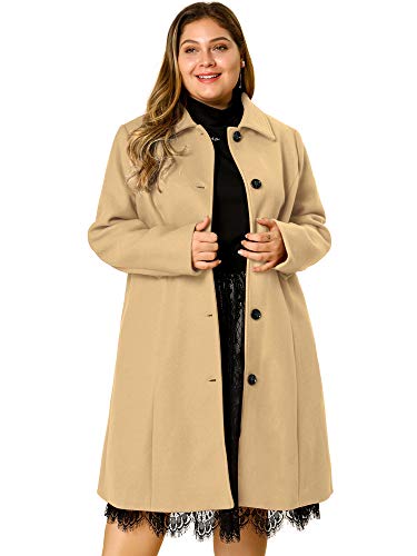 Manteau long d'hiver en drap premium boutonné à ceinture Agnes Orinda