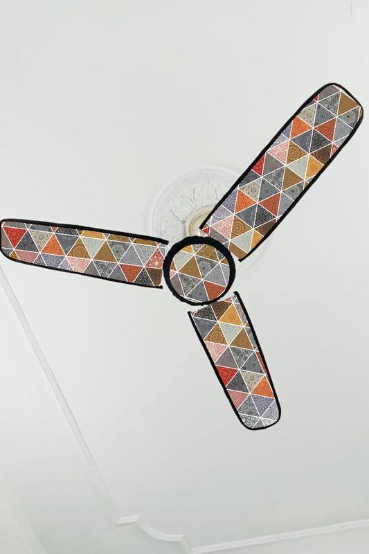 Image of Dustproof Premium Three Blade Ceiling Fan Cover with attachable Enclosure, Set of 1 Fan Cover (Tarbuj).