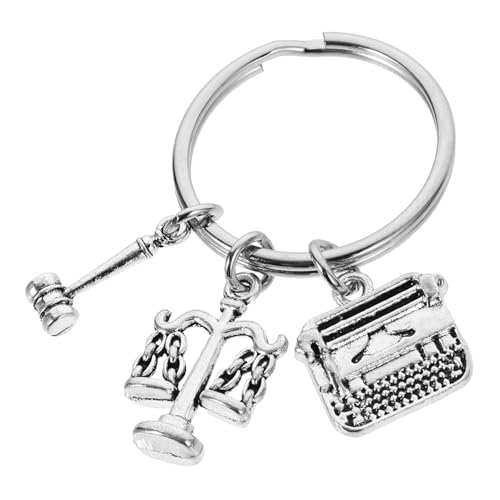 NOLITOY Eleganter Justiz Schlüsselring aus Silberner Legierung Dekorativer und Praktischer