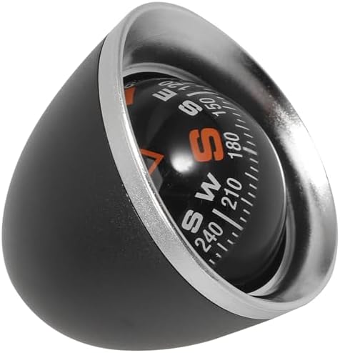 Compasses - FOMIYES Car Compass Ball Dash Mount with Adhesive Base, Vehicle Navigation Auto Compass for Dashboard, Outdoor Automotive Directional Ornament for Car, Boat, and Truck
