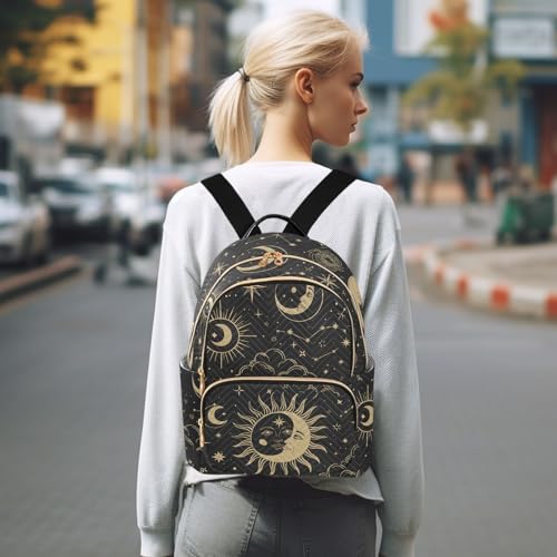Image of ALAZA Sun Moon Stars Constellations Witchery Small Backpack Purse for Women Travel Bag Fashion Daypack Back Pack Shoulder Bag