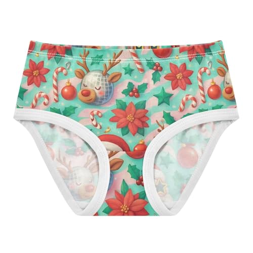 Joisal Whimsical Christmas Red Ball Cute Panties Girl Girls Underwear Toddlers Cotton Florals Undies Kids Briefs 2t