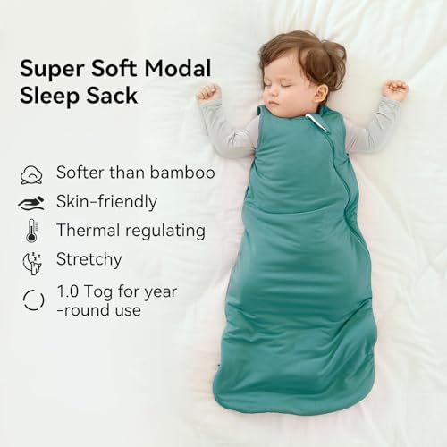 Image of BubblePanda Modal Sleep Sack 2t-3t 1.0 Tog Super Soft Toddler Sleep Sack 24-36 Months for Babies 2-Way Zipper Baby Wearable Blanket