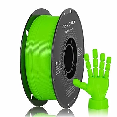 TINMORRY PETG Filament 1.75mm, Rapid PETG-Eco 3D Printing Filament, Compatible with Bambu Lab/Creality K1C / FLASHFORGE Adventurer 5M FDM 3D Printer, 1 KG 1 Spool, Fluorescent Green