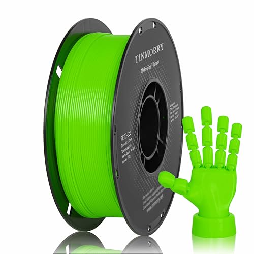 Image of TINMORRY PETG Filament 1.75, Rapid PETG-Eco 3D Printer Filament, Compatible with Most FDM 3D Printers, 1 KG 1 Spool, Fluorescent Green