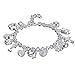Daycindy Multi Layer Love Charms Bracelets for Women, Silver