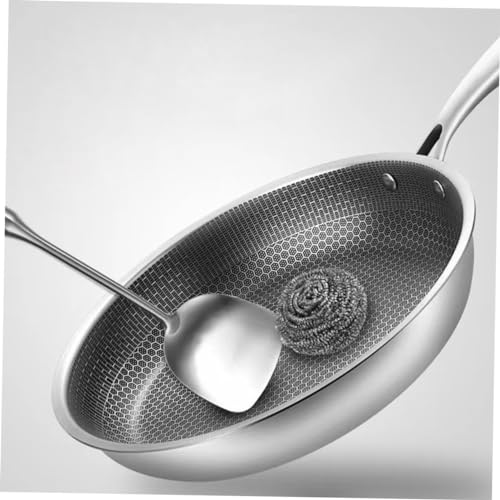 LIFKOME Clad Stir Fry Pan Poached Egg Pan Stainless Steel Skillet Honeycomb Handles for Induction Electric Gas Stove Easy to Clean Ergonomic Design