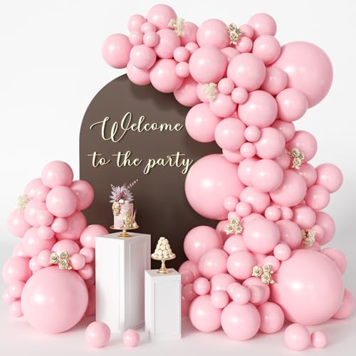 Pink Balloons 125 Pcs Different Sizes 5 10 12 18 Inch Pink Balloon Arch Kit