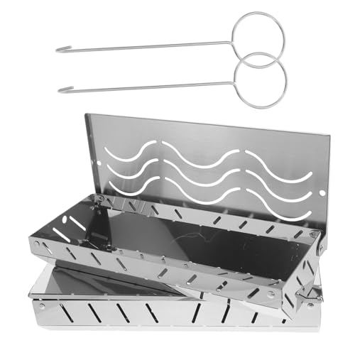 HANABASS 2 Pezzi Di Scatola Di Segatura Accessori Per Grigliate Contenitore Per Affumicatura Gabbia Per Barbecue Secchio Per Affumicatura Cestini Per Carbone Scatole Per Affumicatura