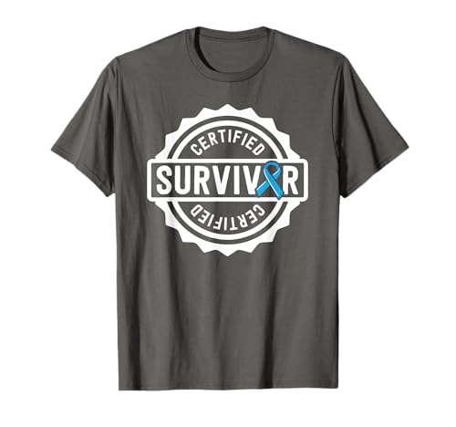 Prostate Cancer Survivor Gift For Men Blue Ribbon Awareness T-Shirt