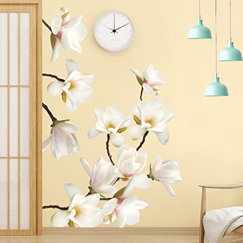 Vinilos Decorativos Magnolia Floral Blanca 3D 2 hojas miniatura 6