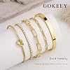 Gokeey Gold Cubic Zirconia Classic Tennis Bracelets for Women Trendy 14K Gold Plated Bangle Cuff Bracelet Set for Women Love Tike Knot Paperclip Figaro Bracelet Stack No Tarnish Bracelets Waterproof Simple Fashion Jewelry Gifts #4