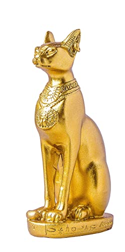 EASCHEER - Estatua egipcia de Gato Diosa Bastet, decoración egipcia, 1 Unidad (10,6 cm, Dorado)