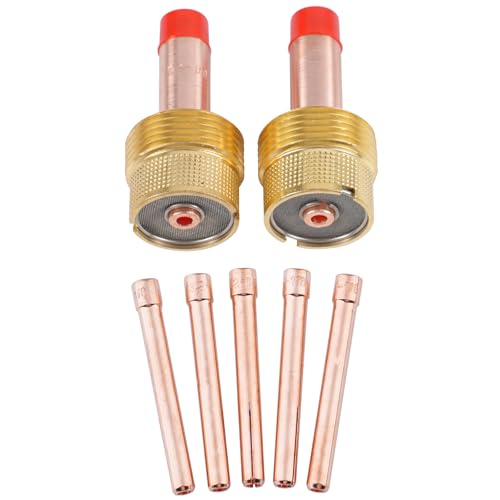 Image of Large TIG Gas Lens Collet Body 995795 1 /8 inch&3.2mm 10N25 7Pcs | TIG Collet for TIG Welding Torch WP-17, 18 & 26 Series Consumables