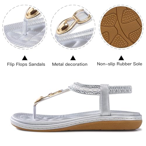 Image of SHIBEVER Flat Sandals for Women Dressy: Comfortable Thong Slip On Sandal