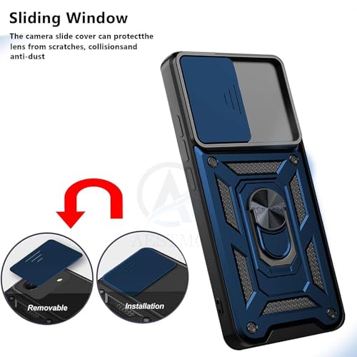 Image of Luxe Back Cover for Samsung Galaxy A35 5G / Samsung Galaxy A55 5G | D10 Tough Armor Case | Sliding Camera Shield | 360 Protection | Kickstand Ring Holder | Military-Grade Shockproof Case